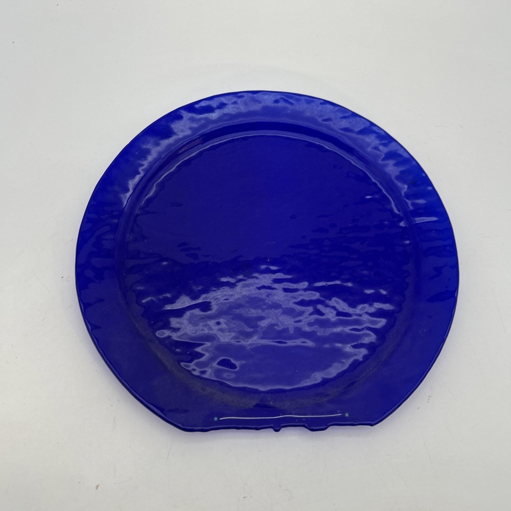 vibrant cobalt blue glass service plate